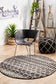 Evoke Simplicity Black Transitional Round Rug