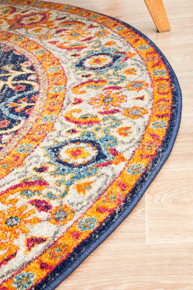 Evoke Splash Multi Transitional Round Rug