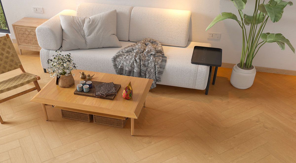 Everlast Laminate 10mm - Crown Cone Herringbone – room scene 1