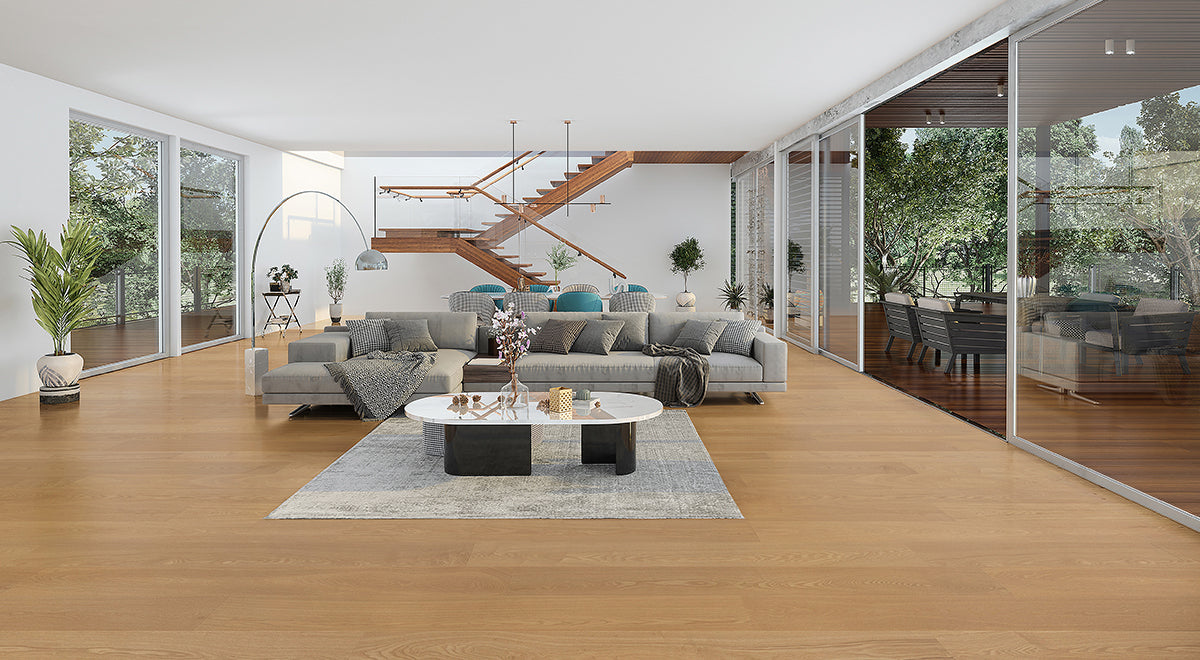 Pure Engineered Timber 14mm - Desert Sand – room scene 1