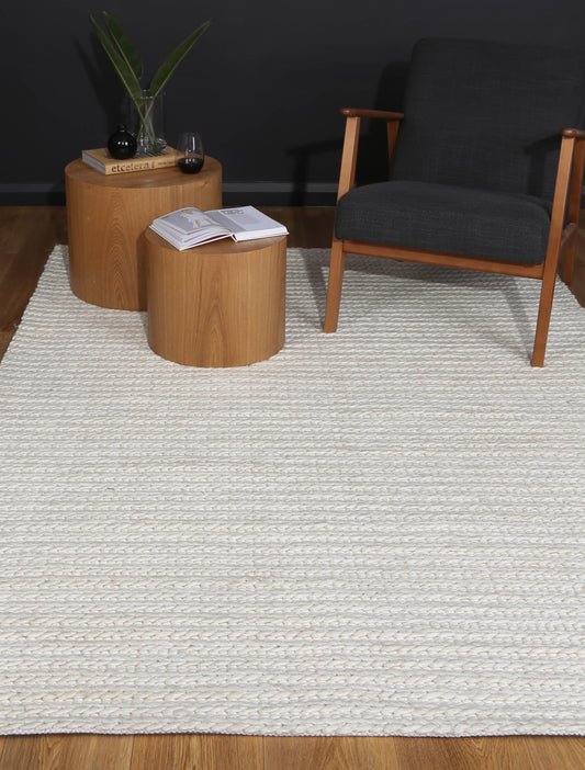 Harlow Cue White Wool Blend Rug