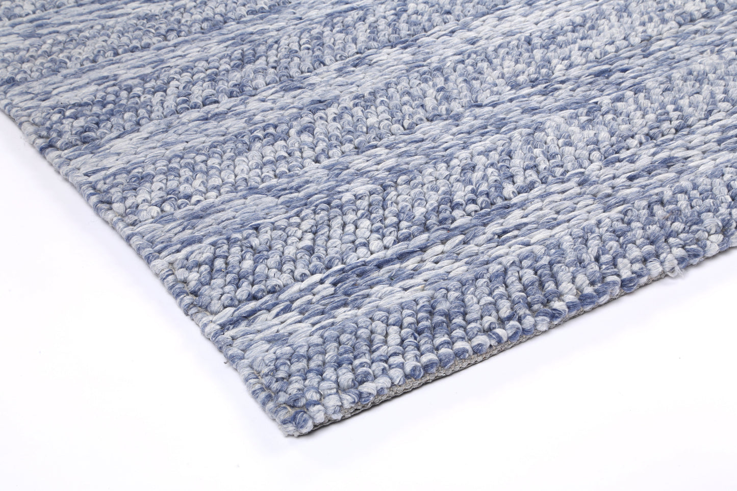 Harlow Ringlets Blue Wool Blend Rug