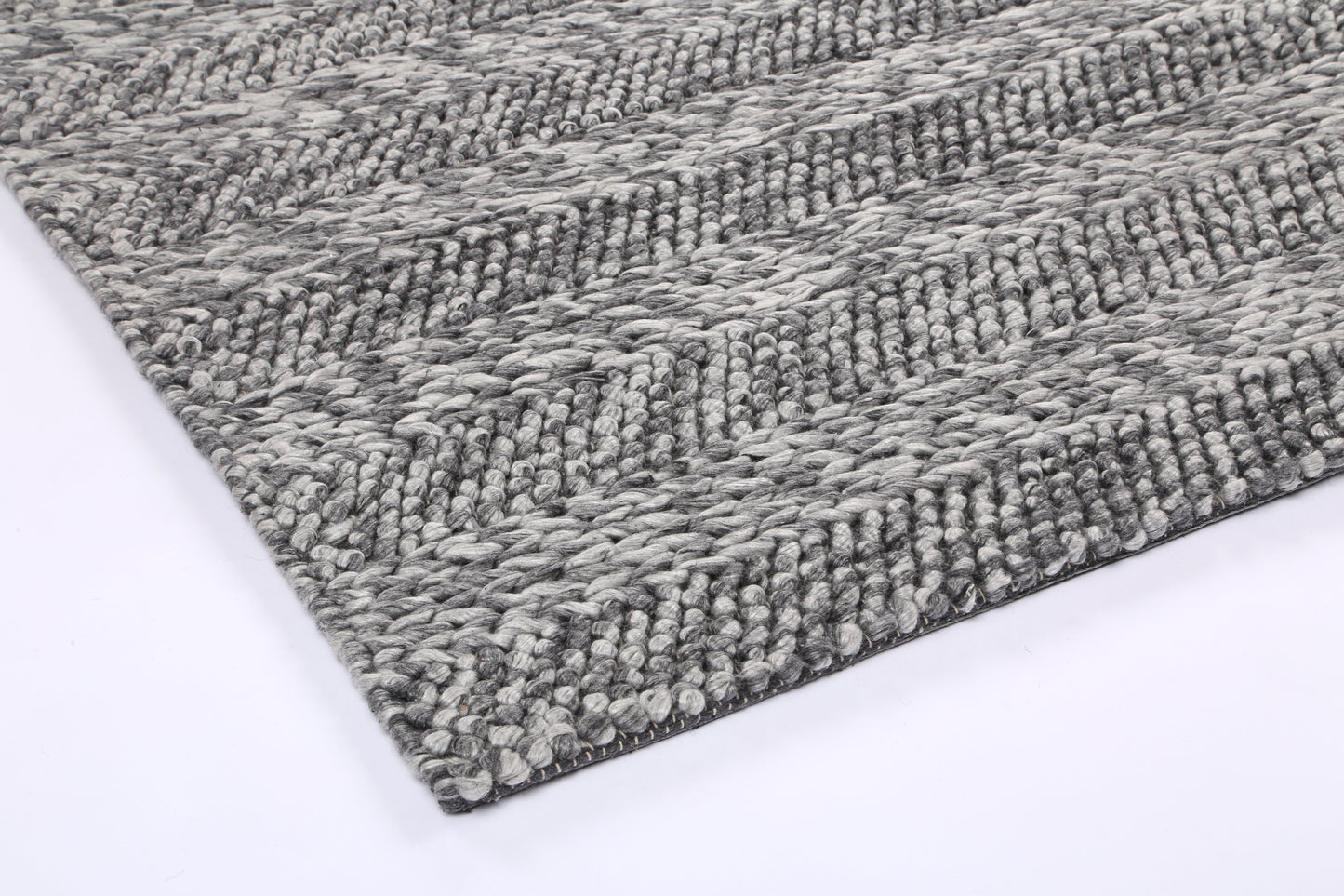 Harlow Ringlets Charcoal Wool Blend Rug