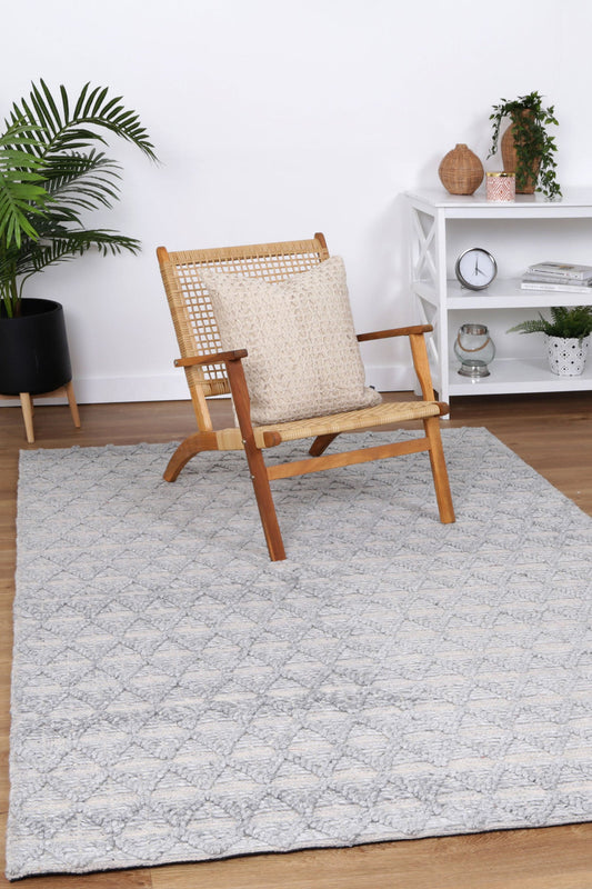 Himalaya Mosaic Tribal Grey Wool Rug