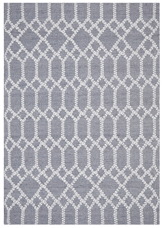 Krisha Tribal Trellis Rug Rustic Blue