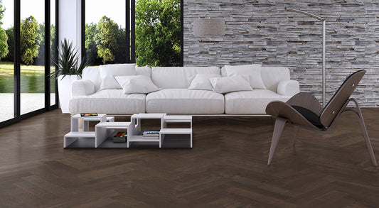 Earthlandia Engineered Oak 14mm - Highlands Herringbone – room scene 1