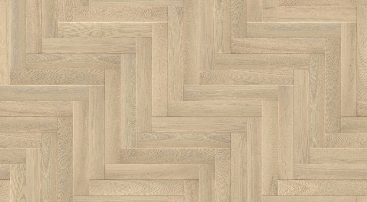 Beauty Engineered Timber 14mm - Coastal Pale Herringbone – room scene 2