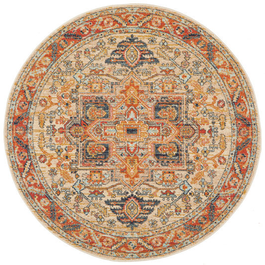 Legacy Emblem Star Rust Round Rug