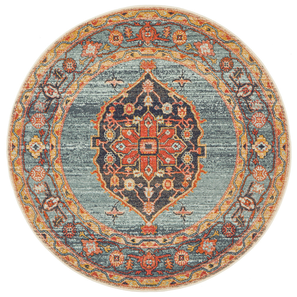 Legacy 862 Rust Round Rug