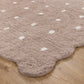 Mellow Rectangle Scalloped Kids Rug Mushroom Beige: New Arrival