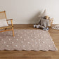 Mellow Rectangle Scalloped Kids Rug Mushroom Beige: New Arrival