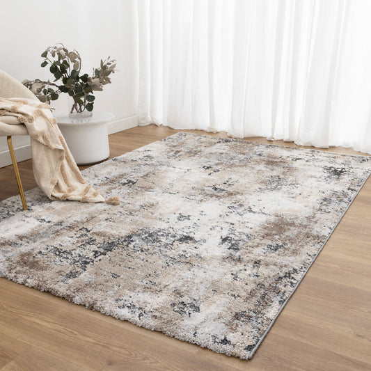 Nola Abstract Grey Beige Rug - N006