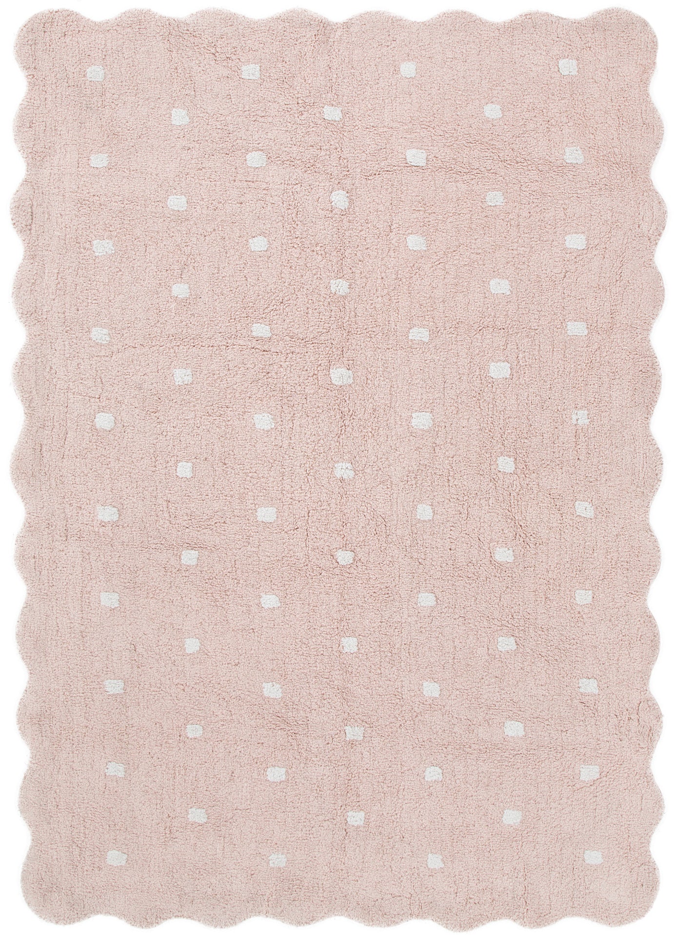 Mellow Rectangle Scalloped Kids Rug Blush Pink: New Arrival