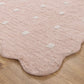 Mellow Rectangle Scalloped Kids Rug Blush Pink: New Arrival