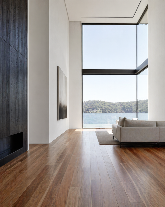 Topdeck Pre-Finished Solid Timber 18mm - Spotted Gum – room scene