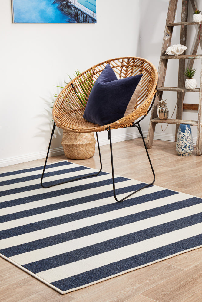 Seaside 4444 Navy White Rug