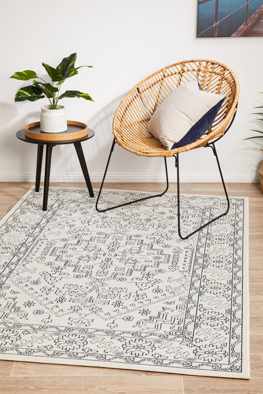 Seaside Traditional White Rug