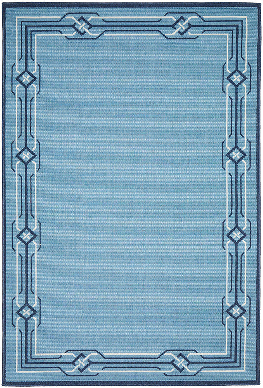 Seaside Border Blue Rug