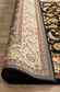 Sydney Collection Medallion Rug Black With Ivory Border