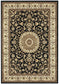 Sydney Collection Medallion Rug Black With Ivory Border