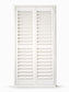white teak plantation shutter hinged L frame