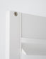 white teak plantation shutter silver magnet catch