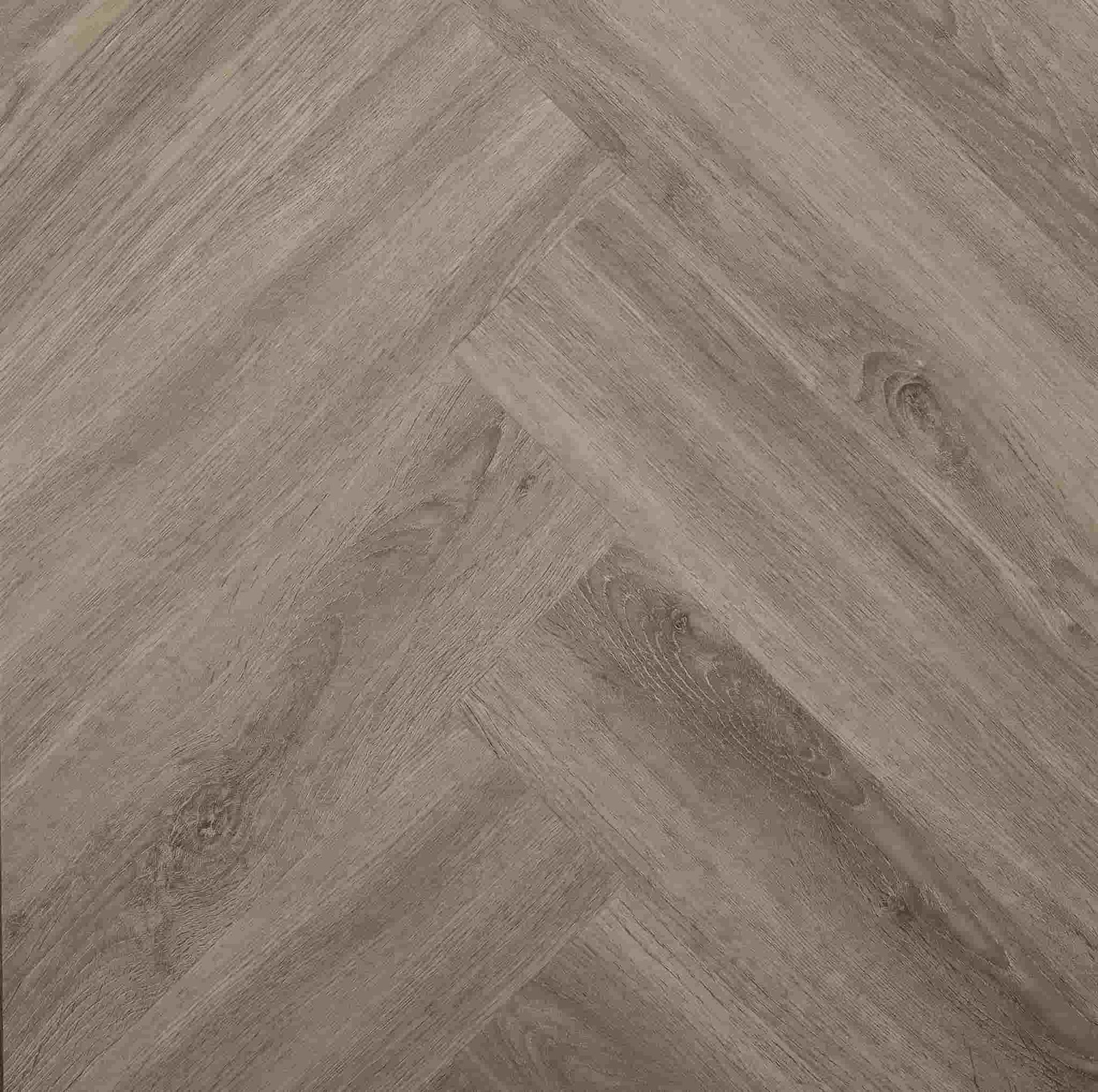 Easi Plank Herringbone Hybrid Flooring in Grey Stone