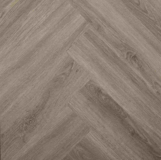 Easi Plank Herringbone Hybrid Flooring in Grey Stone