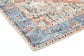 Distressed Vintage Cezanne Terracotta Blue Washable Rug