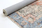 Distressed Vintage Cezanne Terracotta Blue Washable Rug