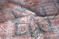 Distressed Vintage Cezanne Terracotta Blue Washable Rug