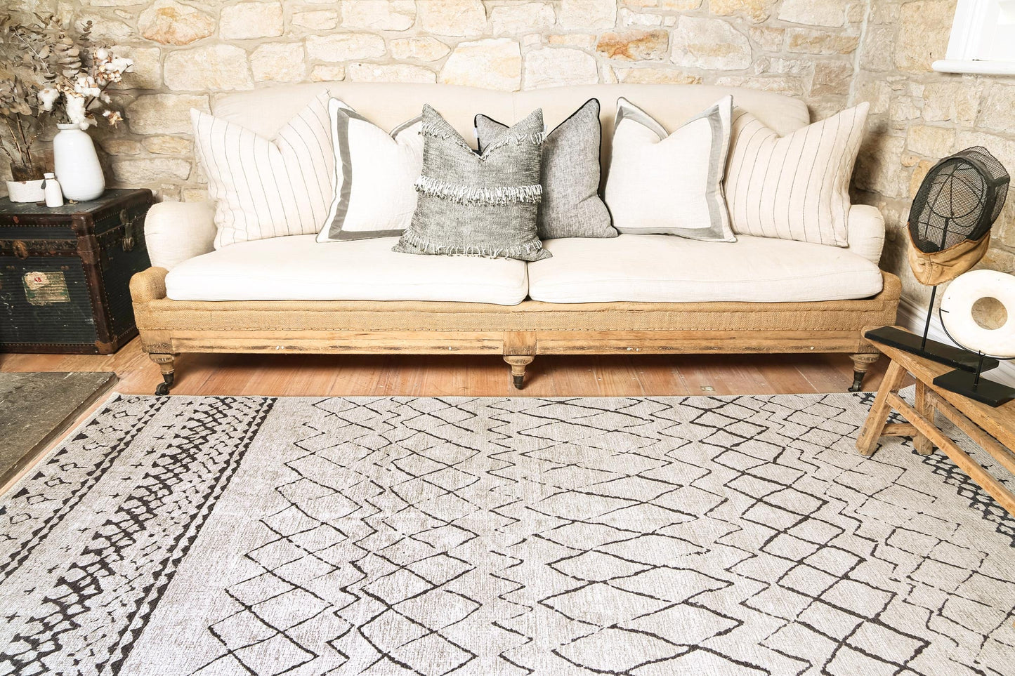 Alma Scandi Silver Washable Rug