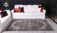 Distressed Vintage Cezanne Rabbit Gray Inca Gold Area Rug (with fringe)