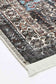 Loane Distressed Vintage Ruby & Sky Blue Washable Rug (with fringe)