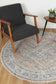 Distressed Vintage Oxus Desert Round Rug
