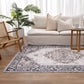 Washwell Beige Grey Machine Washable Rug - WASH004