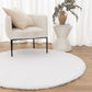 Lyla Machine Washable Shaggy White Round Rug