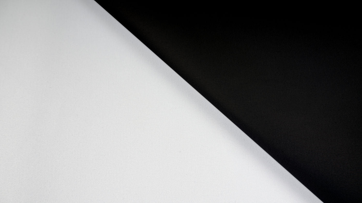 Athena curtain fabric in Black and White