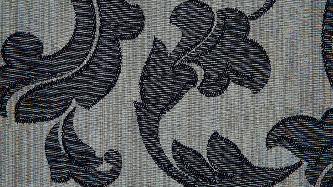 Leighton curtain fabric in Charcoal