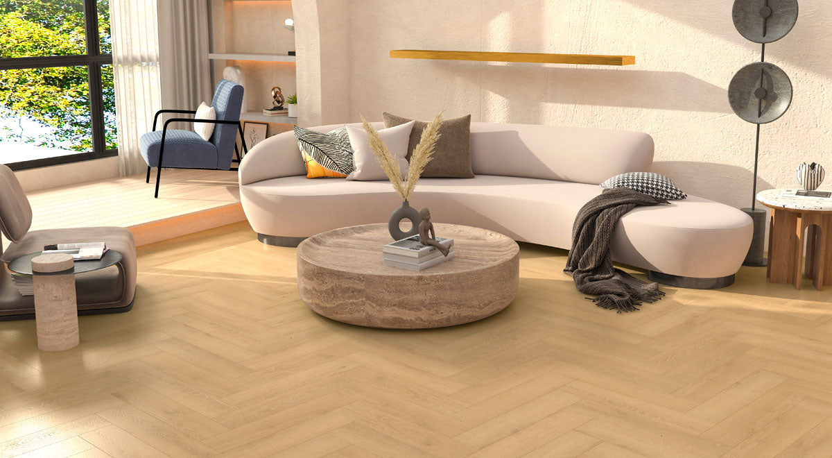 Everlast Laminate 10mm - Scotch Bonnet Herringbone – room scene 1