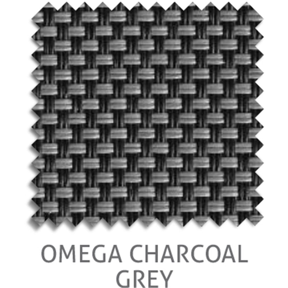 Omega 10% sunscreen blind fabric in Charcoal Grey