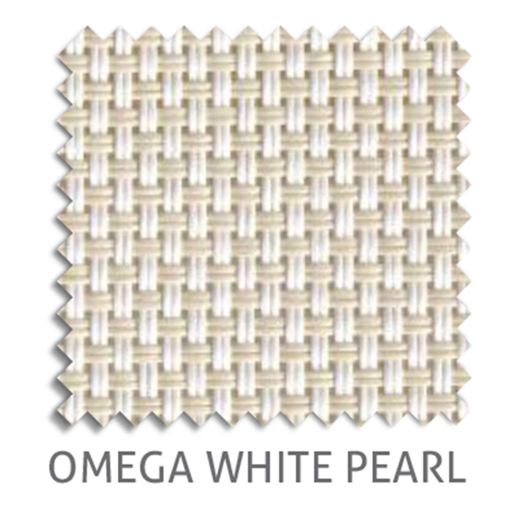 Omega 10% sunscreen blind fabric in White Pearl