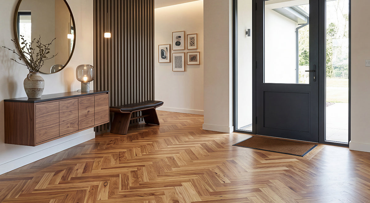 Australian Heritage Engineered Timber 14mm - Spotted Gum Herringbone – room scene 2