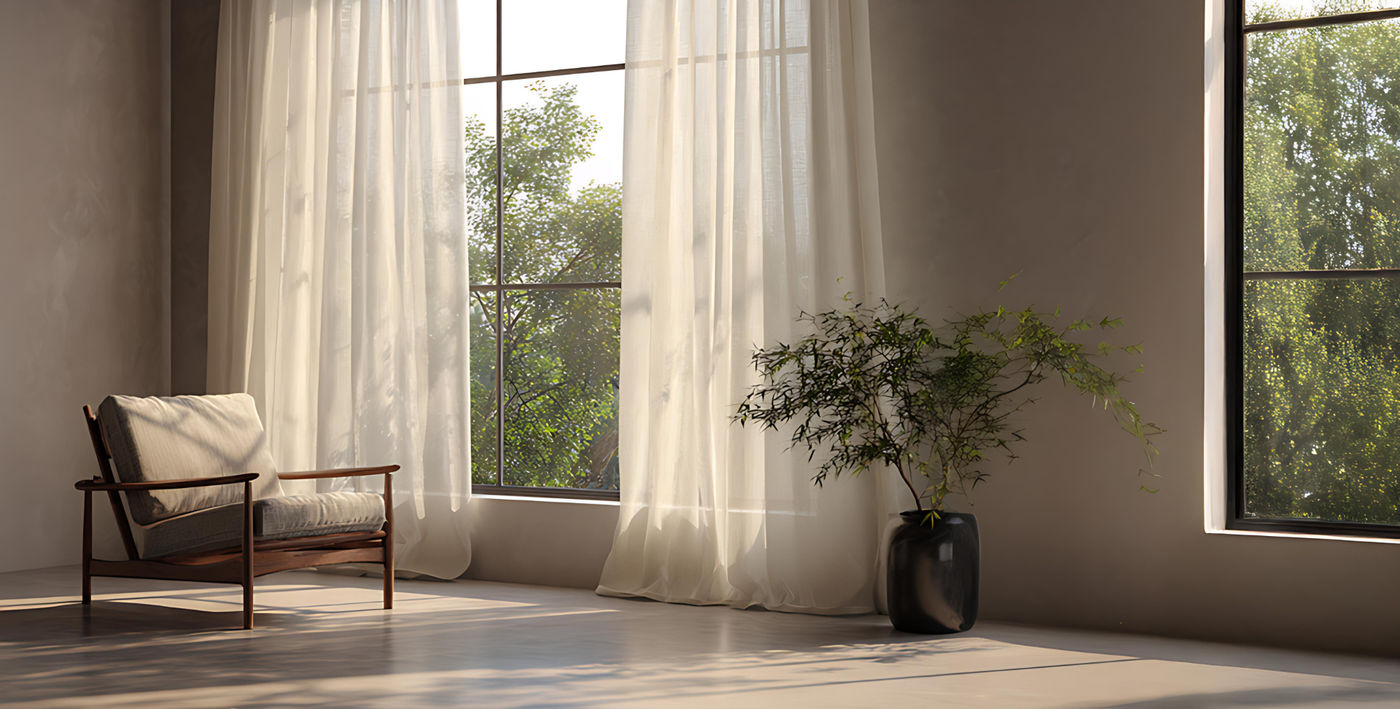 Verne curtain fabric - Roomset