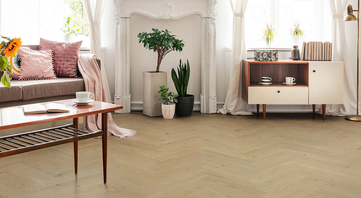 Earthlandia Engineered Oak 14mm - Valleygrove Herringbone – room scene 1