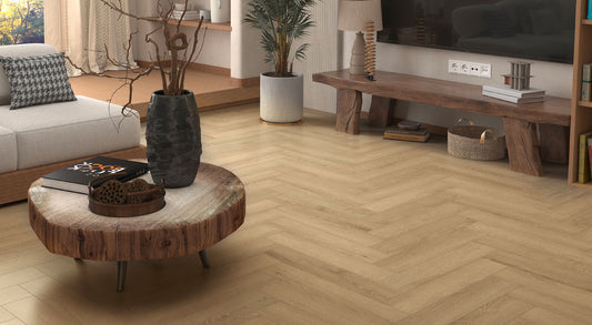 Everlast Laminate 10mm - Zebra Ark Herringbone – room scene 1
