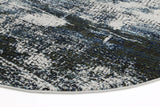 Roman Mosaic Modern Grey Turquoise Round Rug