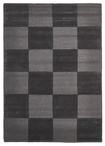 Timeless Boxed Pattern Wool Rug Pewter