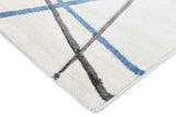 Focus Blue and Grey Lines Patterned Rug
