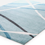 City Abstract Lines Rug Blue